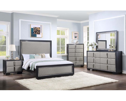 ACME Nicola Queen Bed - Silver/Black