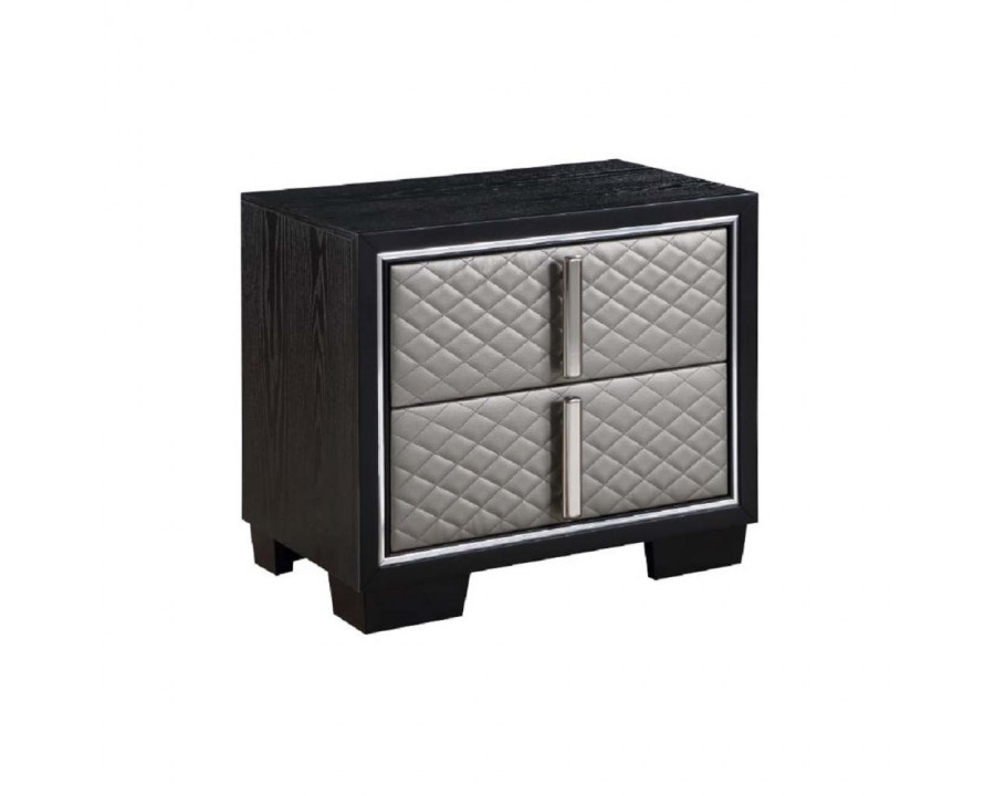 ACME - Nicola Nightstand in Silver/Black