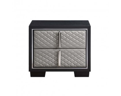 ACME - Nicola Nightstand in Silver/Black