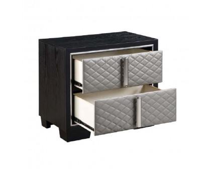 ACME - Nicola Nightstand in Silver/Black