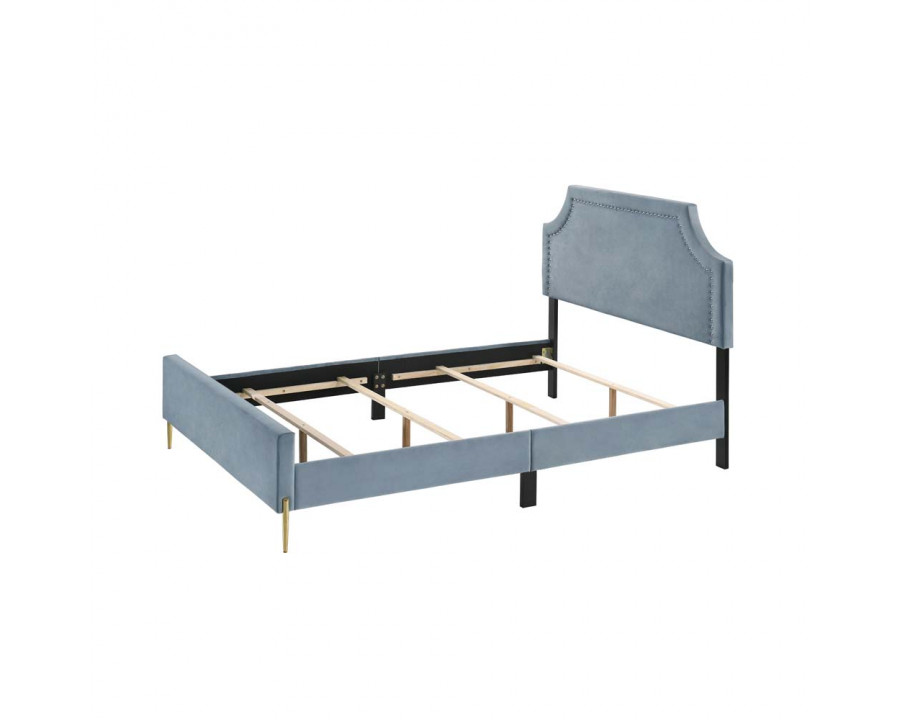 ACME Milla Full Bed - Light Blue Velvet