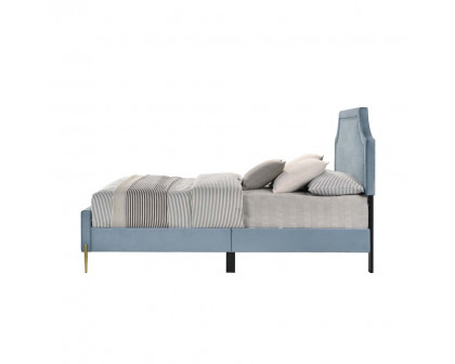 ACME Milla Full Bed - Light Blue Velvet