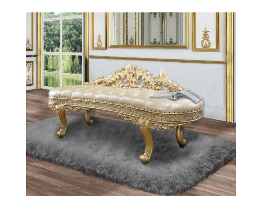 ACME Cabriole Bench - Light Gold/Gold