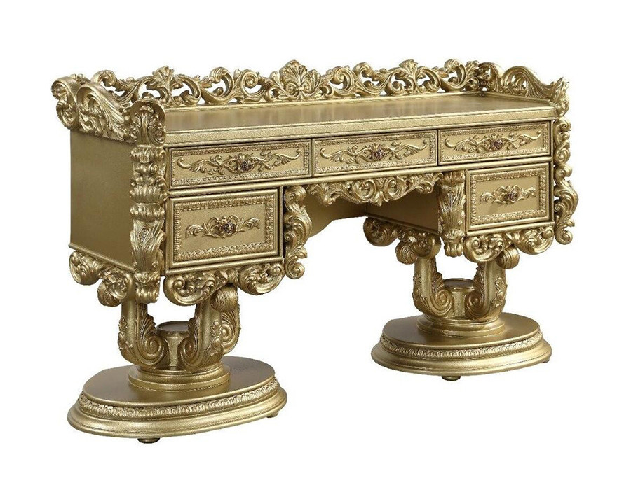 ACME - Bernadette Vanity Desk in Gold