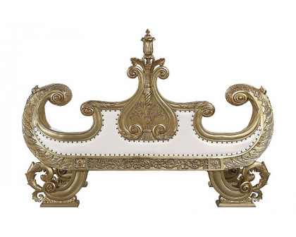 ACME - Bernadette Bench in White/Gold