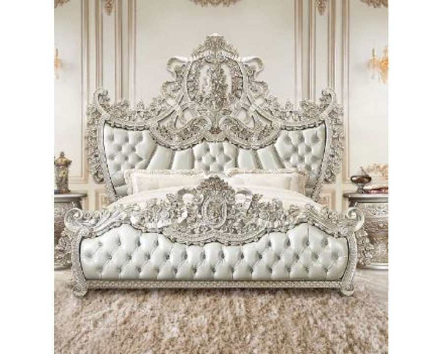 ACME - Sandoval EK Bed in Beige/Champagne