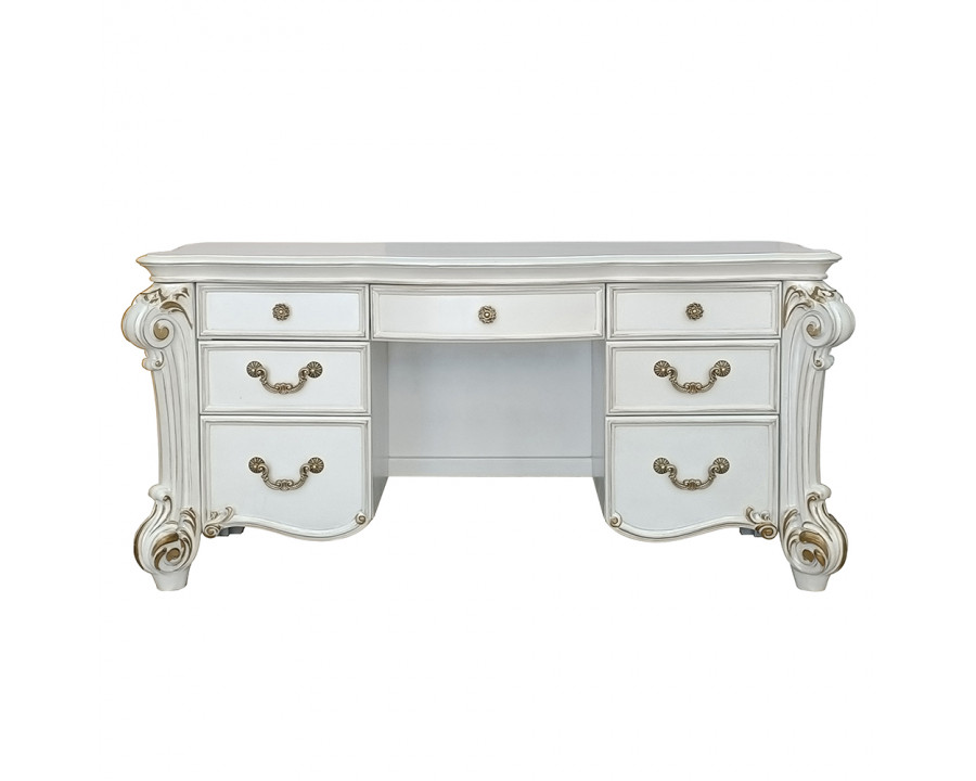 ACME Vendome Vanity Desk - Beige/Antique Silver