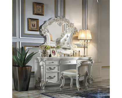 ACME Vendome Vanity Desk - Beige/Antique Silver