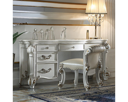 ACME Vendome Vanity Desk - Beige/Antique Silver