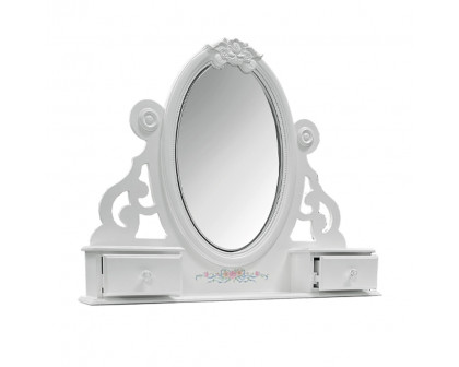 ACME Flora Mirror with Jewlery - White