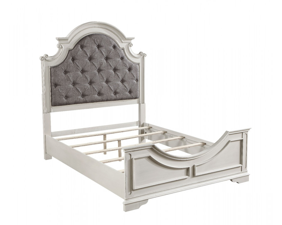 ACME Florian EK Bed - Gray Antique White