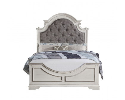 ACME Florian EK Bed - Gray Antique White