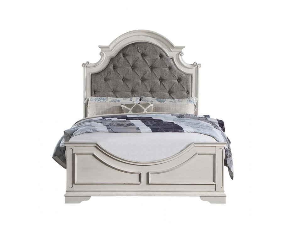 ACME Florian Queen Bed - Gray Antique White