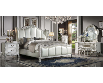 ACME - Dresden II Pearl White/Gold Patina Bed