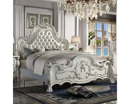 ACME Dresden Eastern King Bed - Synthetic/Bone White