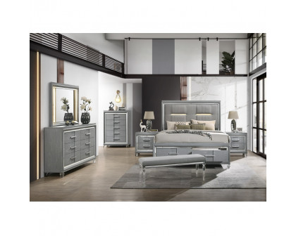 ACME Truman Queen Bed with Led - Powder Gray