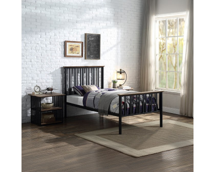 ACME Zudora Twin Bed - Antique Oak/Black