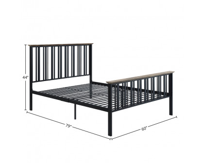 ACME Zudora Full Bed - Antique Oak/Black