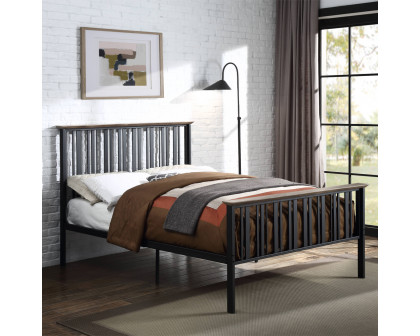 ACME Zudora Full Bed - Antique Oak/Black