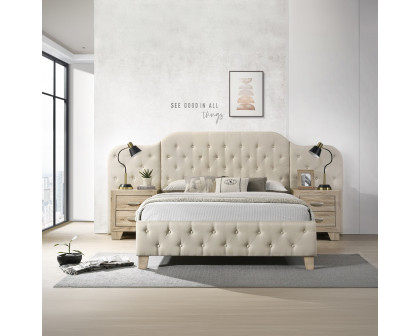 ACME Ranallo Ek Wall Bed - Beige Linen/Natural