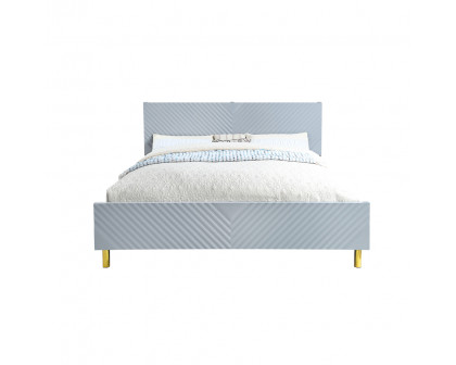 ACME Gaines CK Bed - Gray High Gloss