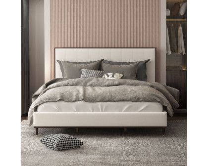 ACME Carena EK Bed - Light Gray White/Brown