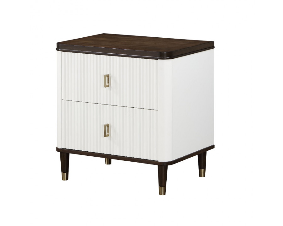 ACME - Carena Nightstand with Usb in White/Brown