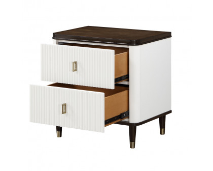 ACME - Carena Nightstand with Usb in White/Brown