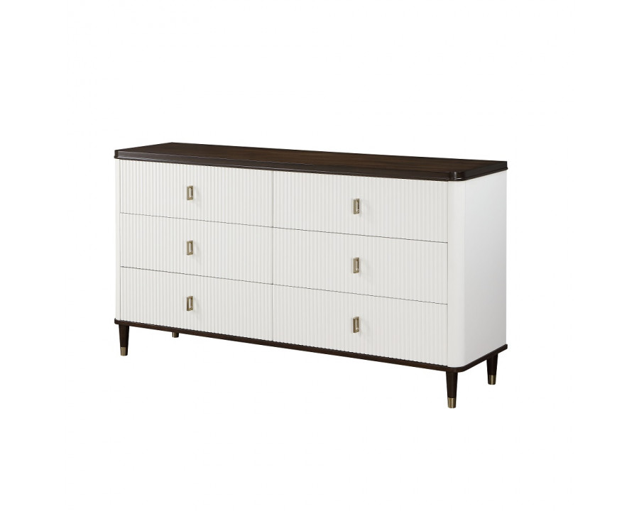 ACME - Carena Dresser with Jewelry Tray in White/Brown