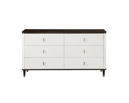 ACME - Carena Dresser with Jewelry Tray in White/Brown