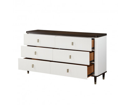 ACME - Carena Dresser with Jewelry Tray in White/Brown