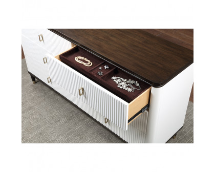 ACME - Carena Dresser with Jewelry Tray in White/Brown