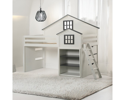 ACME - Ratana Loft Bed in Gray/White