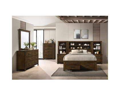 ACME Merrilee II EK Bed with Storage - Oak