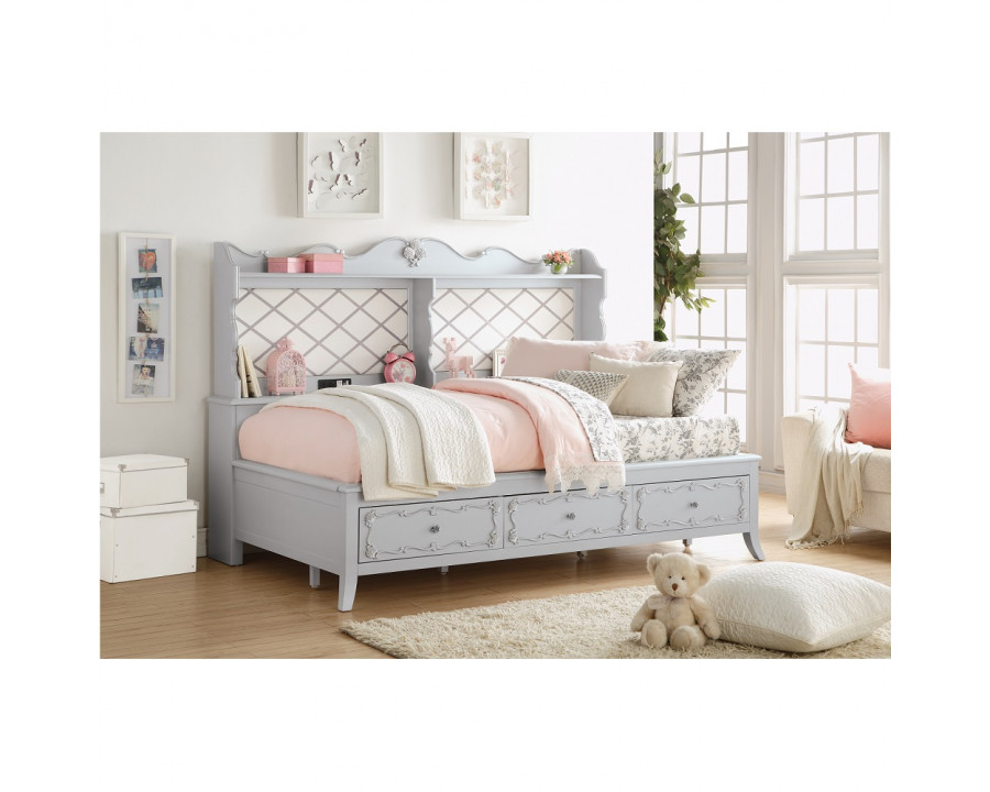 ACME - Edalene Daybed with Usb & Storage (Twin) in Gray