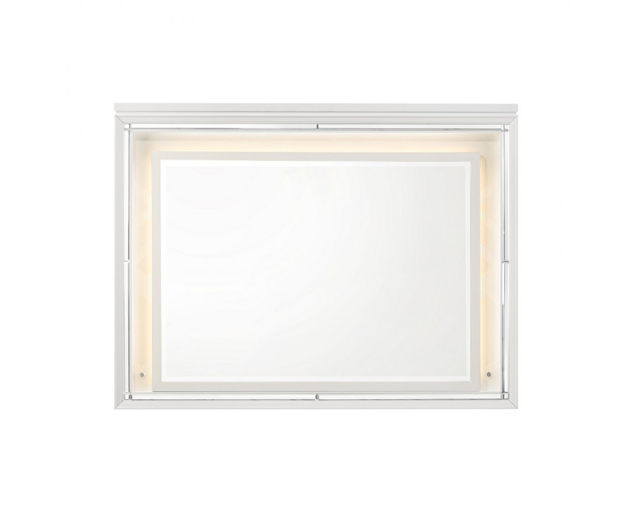 ACME - Skylar Mirror with Led in Pearl White (BD02250)