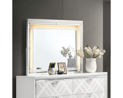 ACME - Skylar Mirror with Led in Pearl White (BD02250)