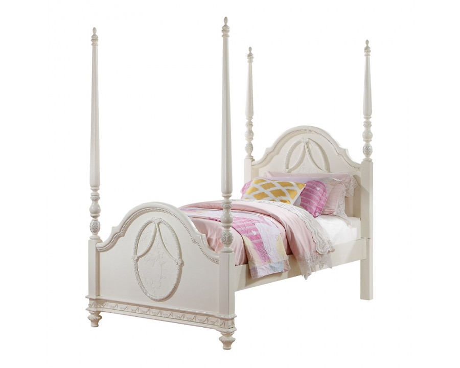 ACME - Dorothy Full Post Bed in Ivory