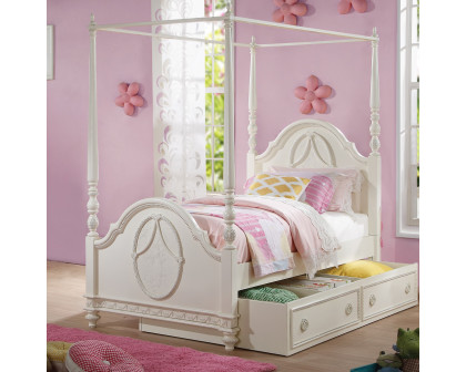 ACME - Dorothy Twin Post Bed in Ivory