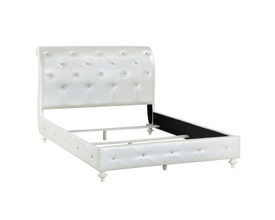 ACME - Dorothy Full Bed in Pearl White/Ivory