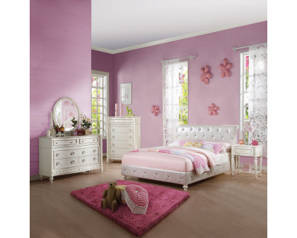 ACME - Dorothy Full Bed in Pearl White/Ivory