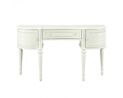 ACME - Dorothy Vanity Desk & Mirror in Ivory