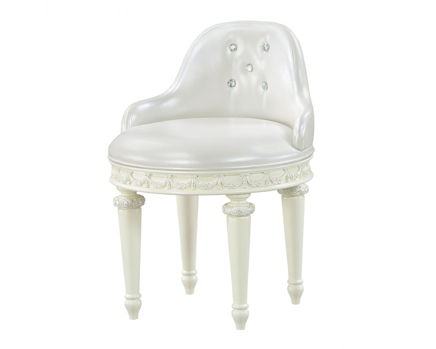 ACME - Dorothy Vanity Chair with Swivel in Ivory