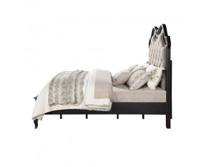 ACME Chelmsford CK Bed - Beige Antique Black