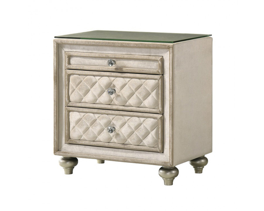 ACME - Lucienne Nightstand in Beige Velvet