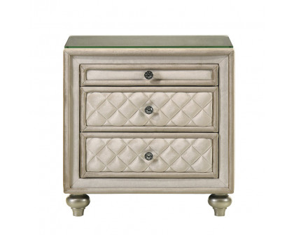 ACME - Lucienne Nightstand in Beige Velvet