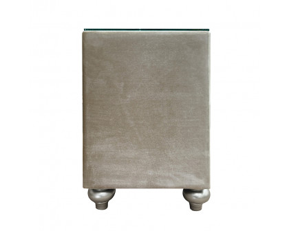 ACME - Lucienne Nightstand in Beige Velvet