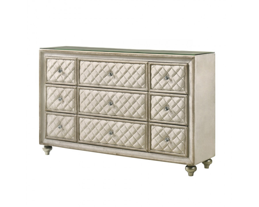 ACME - Lucienne Dresser in Beige Velvet