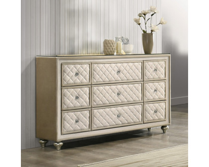 ACME - Lucienne Dresser in Beige Velvet