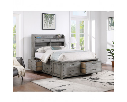 ACME - Veda Full Bed with Storage in Gray